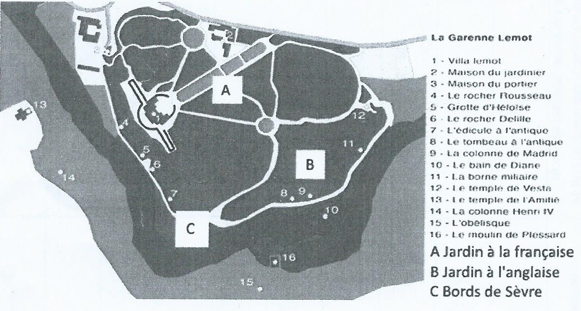 Plan de la Garenne Lemot